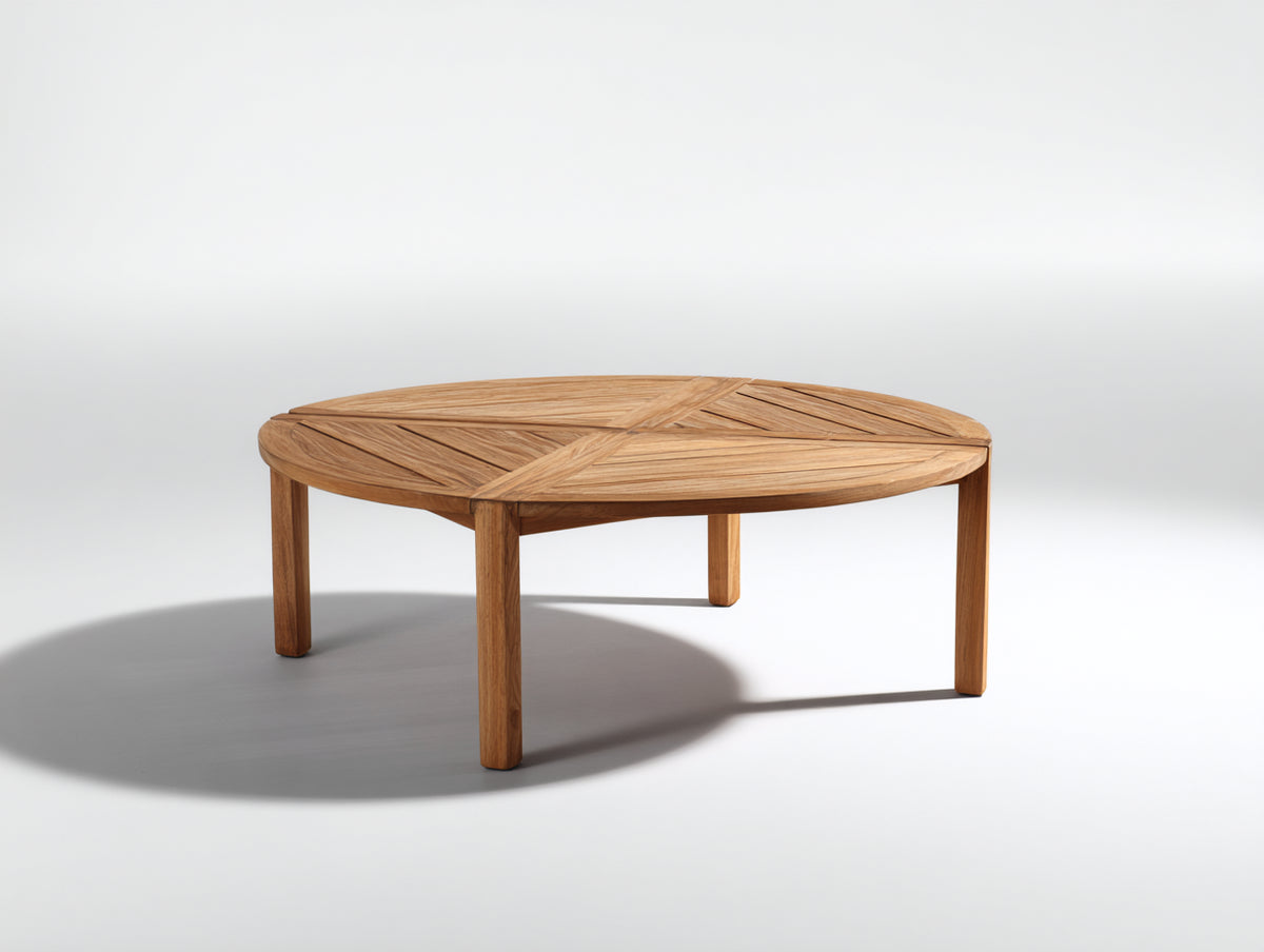 Tavolo da giardino - legno di teak - 110 x 110 x 45 cm - marrone chiaro - stile geometrico