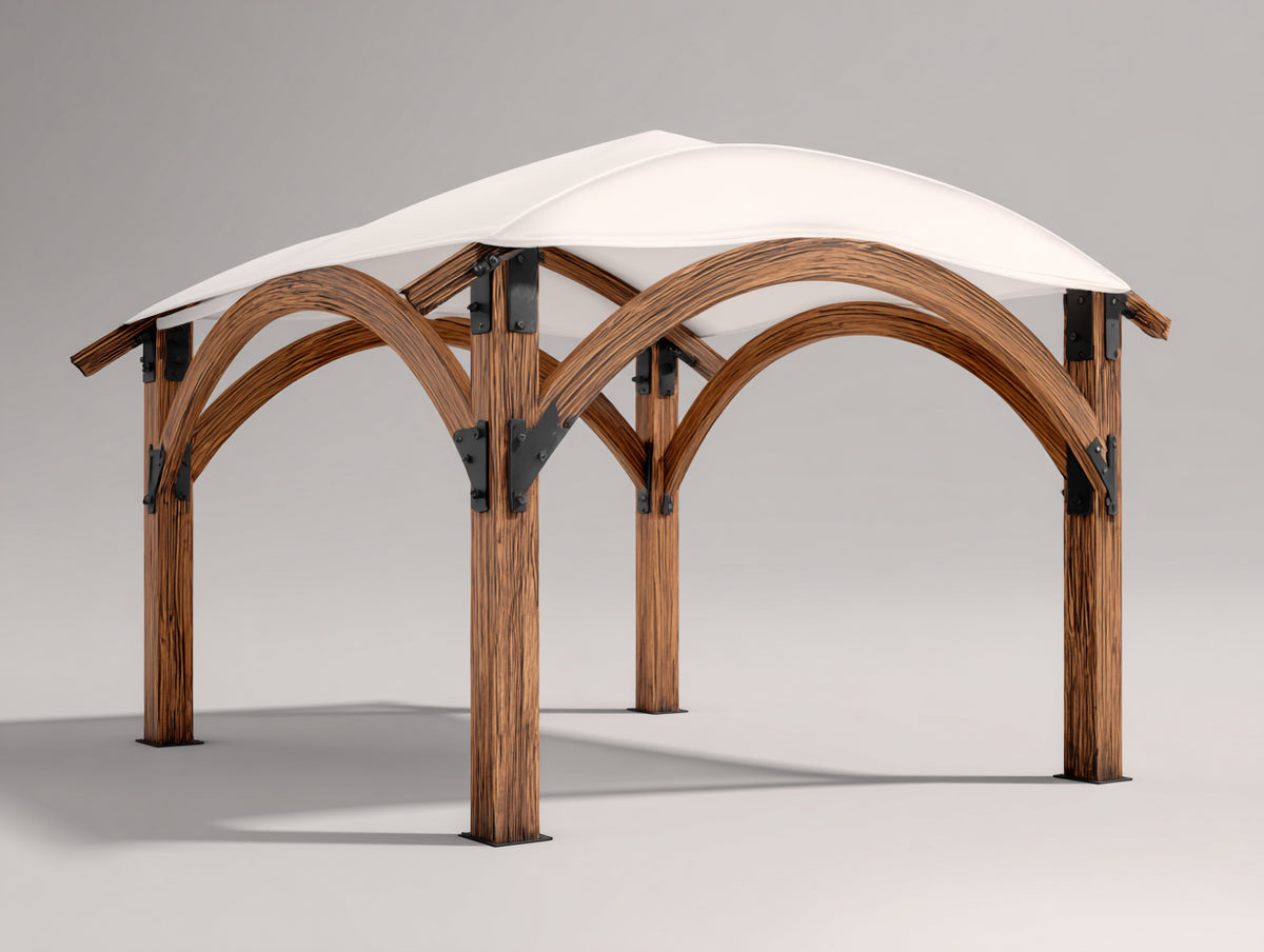 Pergola da giardino - Legno - 500 x 300 x 250 cm - Marrone-Beige - Stile moderno