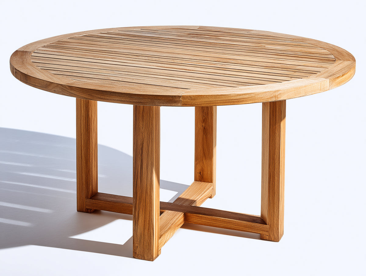Tavolo da giardino - legno di teak - 100 x 100 x 75 cm - marrone naturale - stile rustico