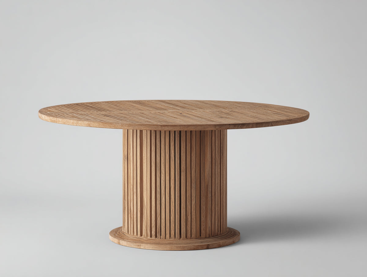 Tavolo da giardino - legno di teak - 130 x 130 x 75 cm - marrone naturale - stile contemporaneo