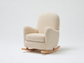 Sedia a dondolo - Tessuto bouclé-legno - 82x75x101 cm - Crema-legno naturale - Stile nordico