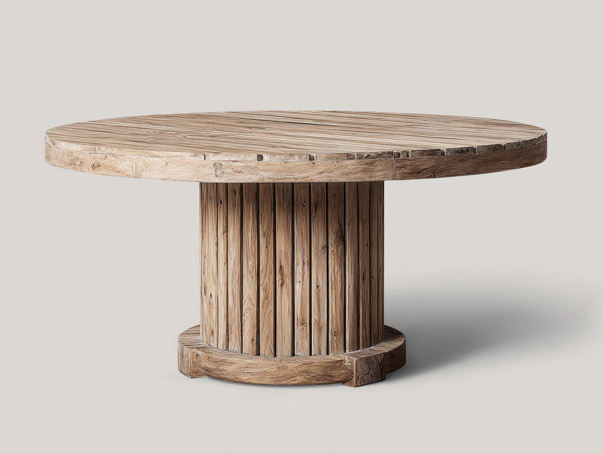 Tavolo da giardino - legno di teak - 120 x 120 x 75 cm - marrone naturale - stile rustico