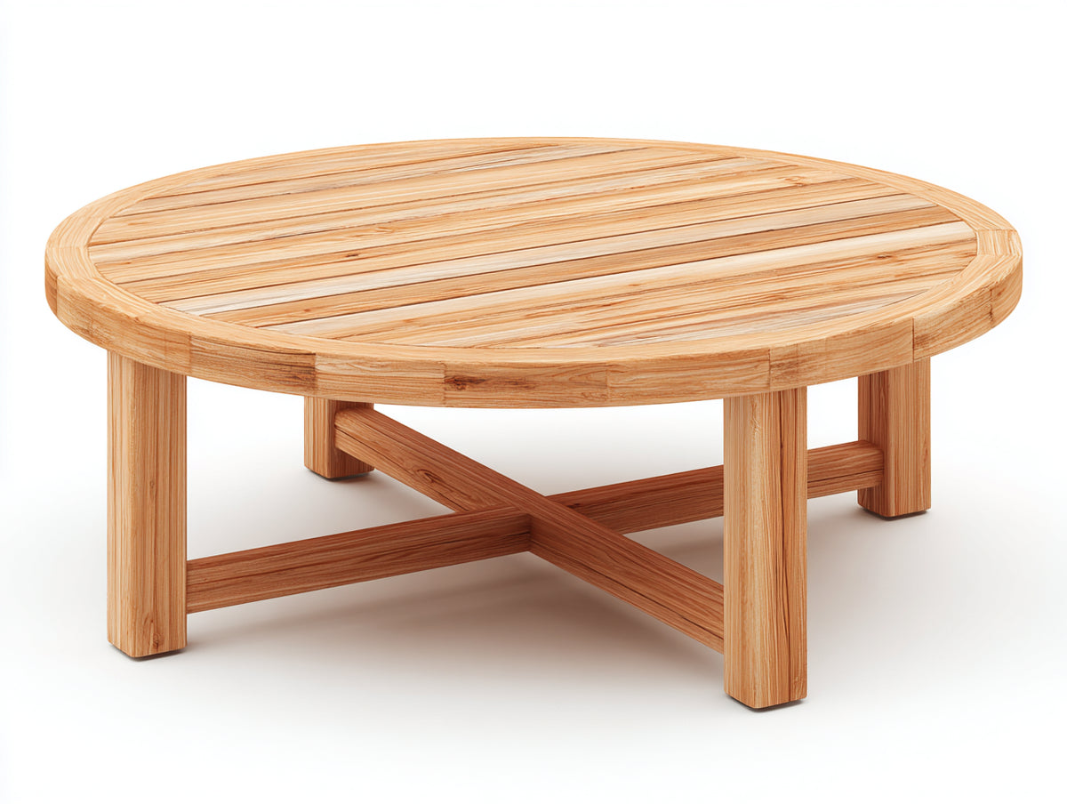 Tavolo da giardino - legno di teak - 100 x 100 x 45 cm - marrone chiaro - stile rustico