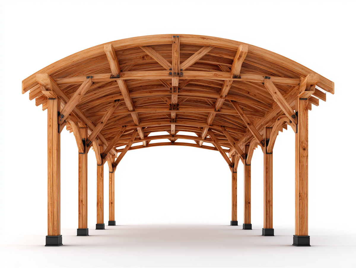 Pergola da giardino - Legno-Metallo - 600 x 400 x 300 cm - Marrone miele-Nero - Stile rustico
