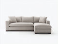 Divano angolare - Tessuto - 285x165x84 cm - Beige chiaro - Stile moderno