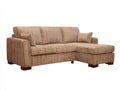 Divano angolare - Velluto a coste - 290x170x88 cm - Marrone chiaro - Stile contemporaneo