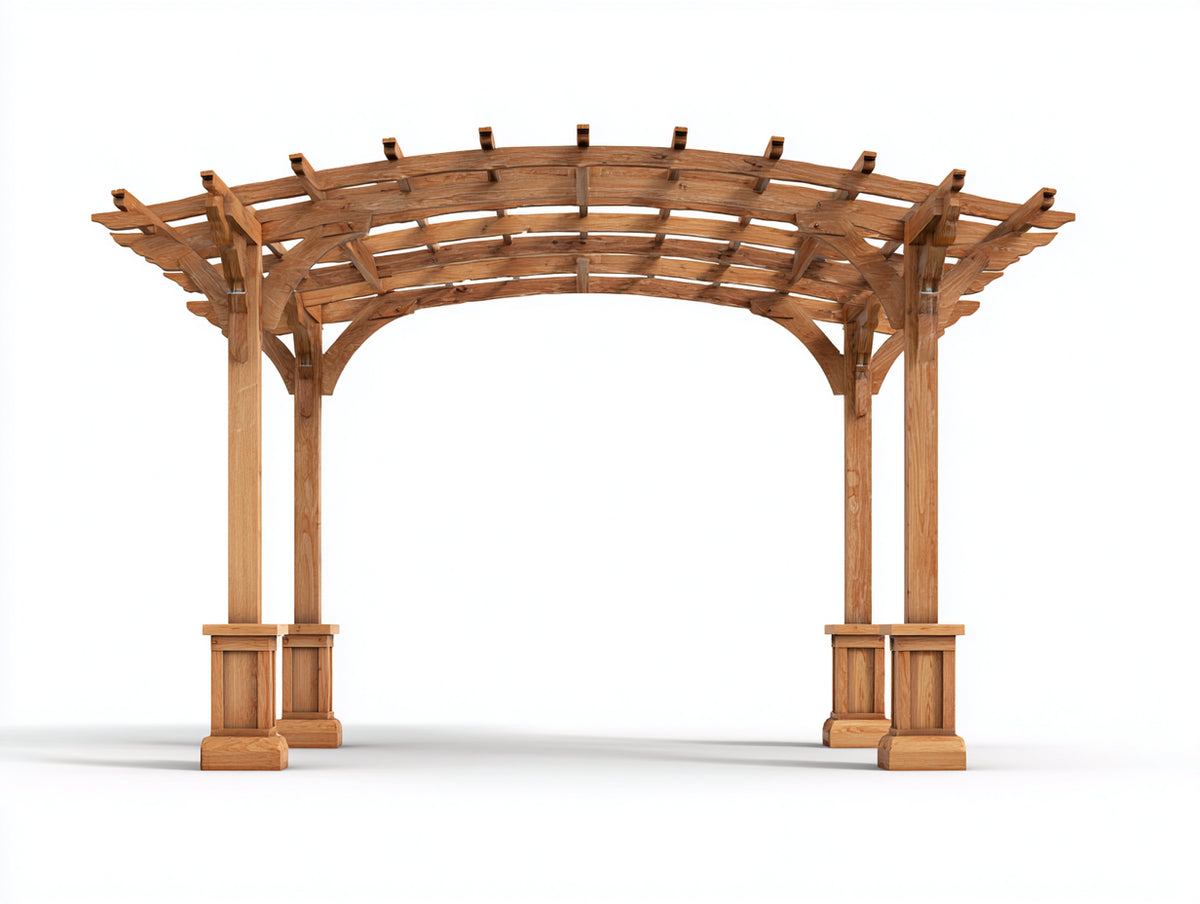 Pergola da giardino - Legno - 500 x 300 x 250 cm - Marrone chiaro - Stile rustico