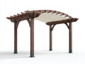 Pergola da giardino - Legno - 400 x 300 x 250 cm - Marrone scuro-Beige - Stile moderno