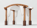 Pergola da giardino - Legno - 400 x 300 x 250 cm - Marrone chiaro-Beige - Stile moderno