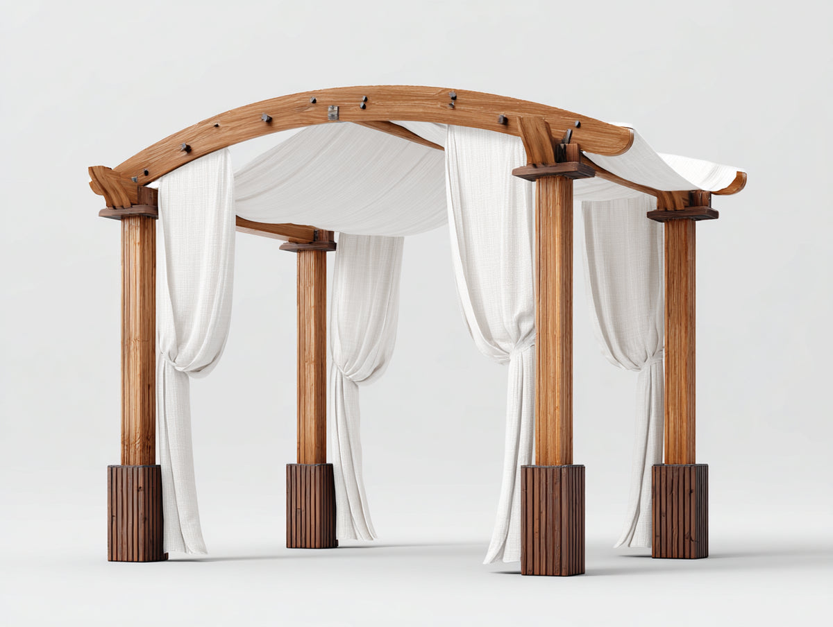 Pergola da giardino - Legno - 400 x 300 x 250 cm - Marrone chiaro-Beige - Stile moderno