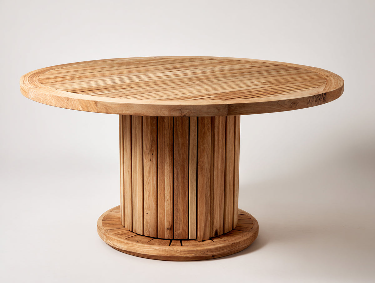 Tavolo da giardino - legno di teak - 130 x 130 x 75 cm - marrone chiaro - stile naturale