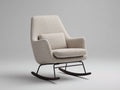 Sedia a dondolo - Tessuto-metallo-legno - 86x78x98 cm - Beige-nero-legno scuro - Stile moderno
