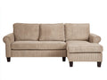 Divano angolare - Velluto a coste - 270x165x88 cm - Beige - Stile classico contemporaneo