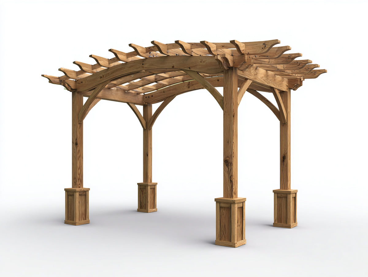 Pergola da giardino - Legno - 500 x 300 x 250 cm - Marrone chiaro - Stile rustico