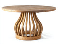 Tavolo da giardino - legno di teak - 120 x 120 x 75 cm - marrone naturale - stile scultoreo