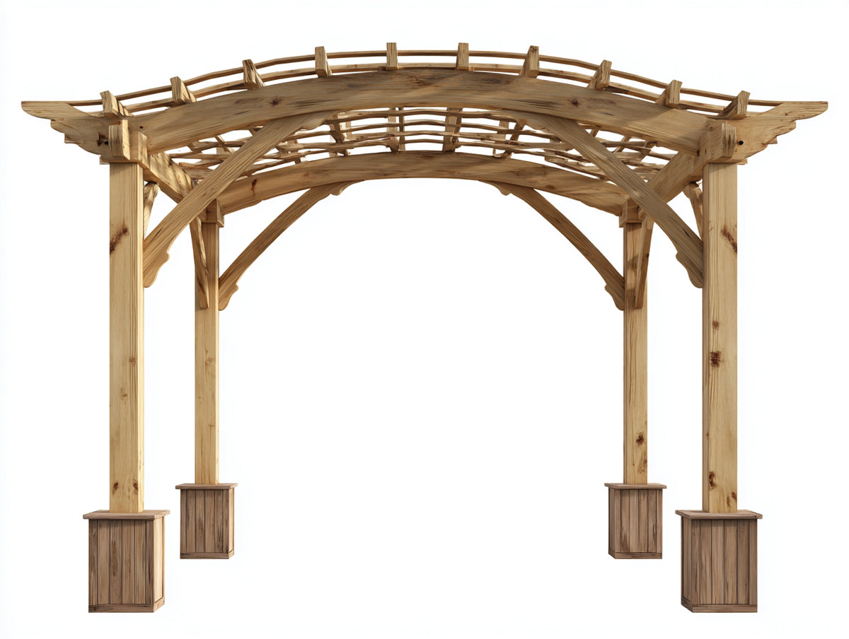 Pergola da giardino - Legno - 500 x 300 x 250 cm - Marrone chiaro - Stile naturale