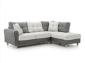 Divano angolare - Tessuto - 280x170x88 cm - Grigio-Avorio - Stile moderno