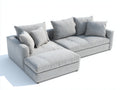 Divano angolare - Tessuto - 310x180x82 cm - Grigio chiaro - Stile contemporaneo