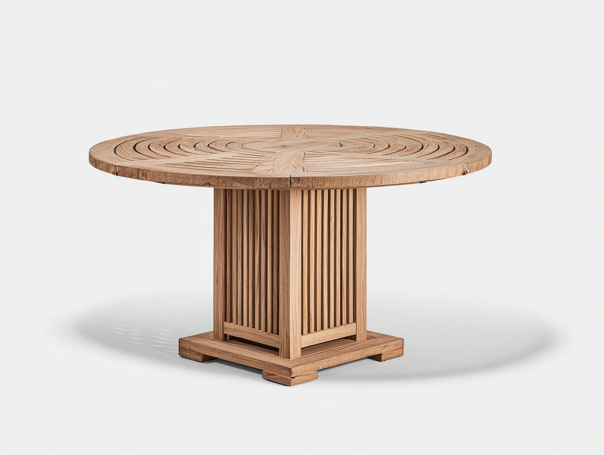 Tavolo da giardino - legno di teak - 120 x 120 x 75 cm - marrone chiaro - stile naturale