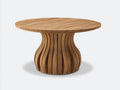 Tavolo da giardino - legno di teak - 120 x 120 x 75 cm - marrone - stile scultoreo