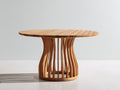 Tavolo da giardino - Legno di teak - 120 x 120 x 75 cm - Marrone chiaro - Stile moderno con base curva
