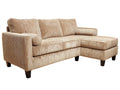 Divano angolare - Velluto a coste - 285x170x88 cm - Beige - Stile contemporaneo
