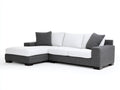 Divano angolare - Tessuto - 295x170x84 cm - Bianco-Grigio antracite - Stile contemporaneo