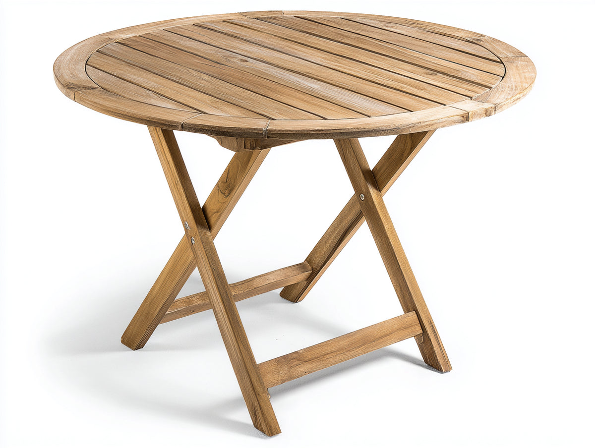 Tavolo da giardino - legno di teak - 90 x 90 x 75 cm - marrone naturale - stile rustico