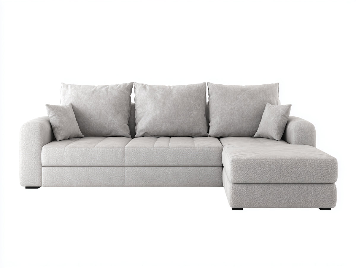 Divano angolare - Tessuto - 300x175x88 cm - Grigio chiaro - Stile contemporaneo